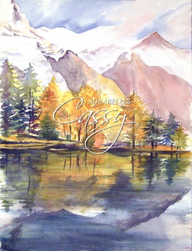 Lac des Gaillands et le Mont-Blanc 61 cm X 46 cm
